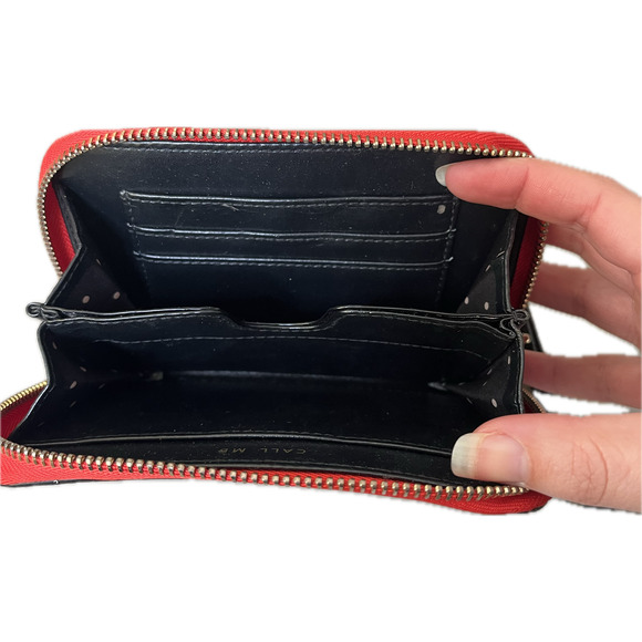 Stella & Dot leopard print hearts wristlet wallet card holder red black white - Picture 3 of 4